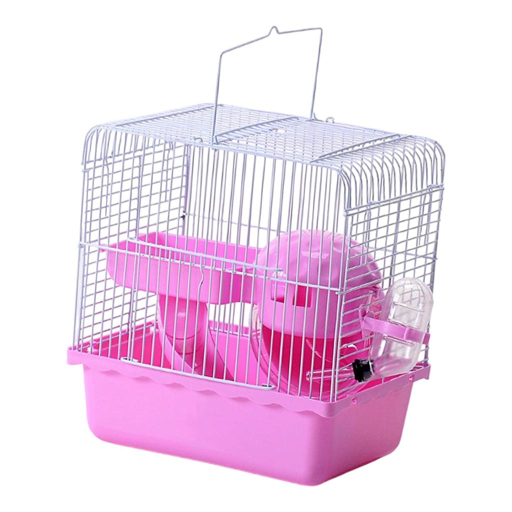 Portable Hamster Cage with Handle Gerbils Carry Case for Temporary Housing Accessories with Ventilation Small Animal Carrier