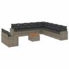 12 Piece Garden Sofa Set with Cushions Gray Poly Rattan
