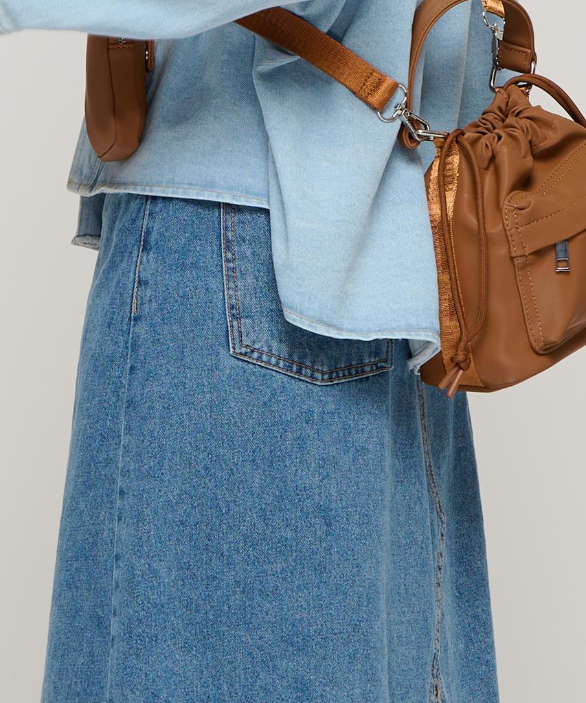 ROIDESROIS Maxi Denim Long Skirt (Blue)