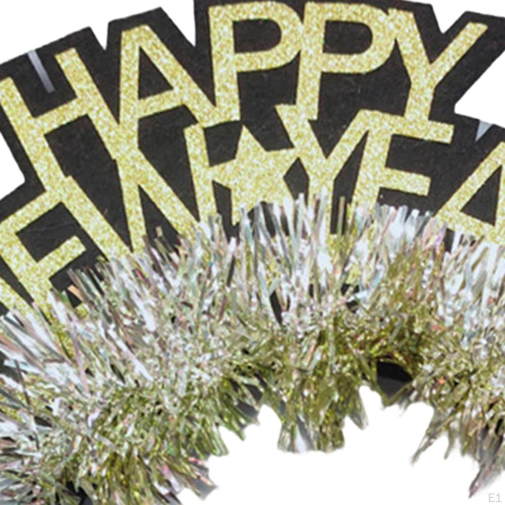 Frohes Jahr Stirnband Kopfschmuck Haaraccessoire Haarbänder Glitzer Dekorativ Unisex Reifen