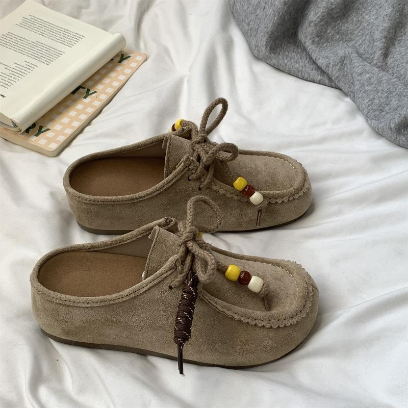 New Products Are On Sale In Autumn, and the New Thick-soled Thick-soled Height Increases with One Pedal. Lazy Casual Half-slippers 5905