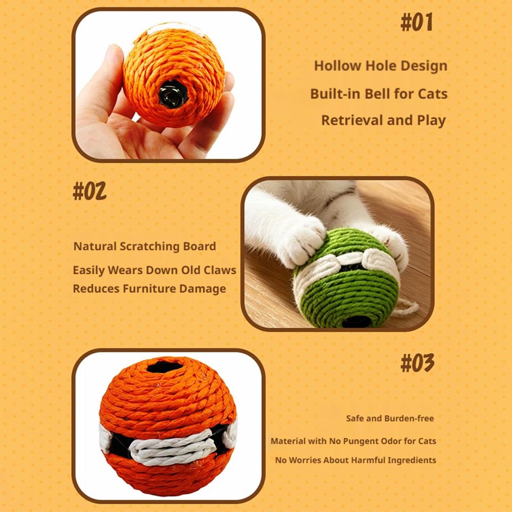 Cat Toy Ball Large Wear-resistant Paper Rope Sisal Cat Toy Ball Pets Interact and Bite Woven Ball