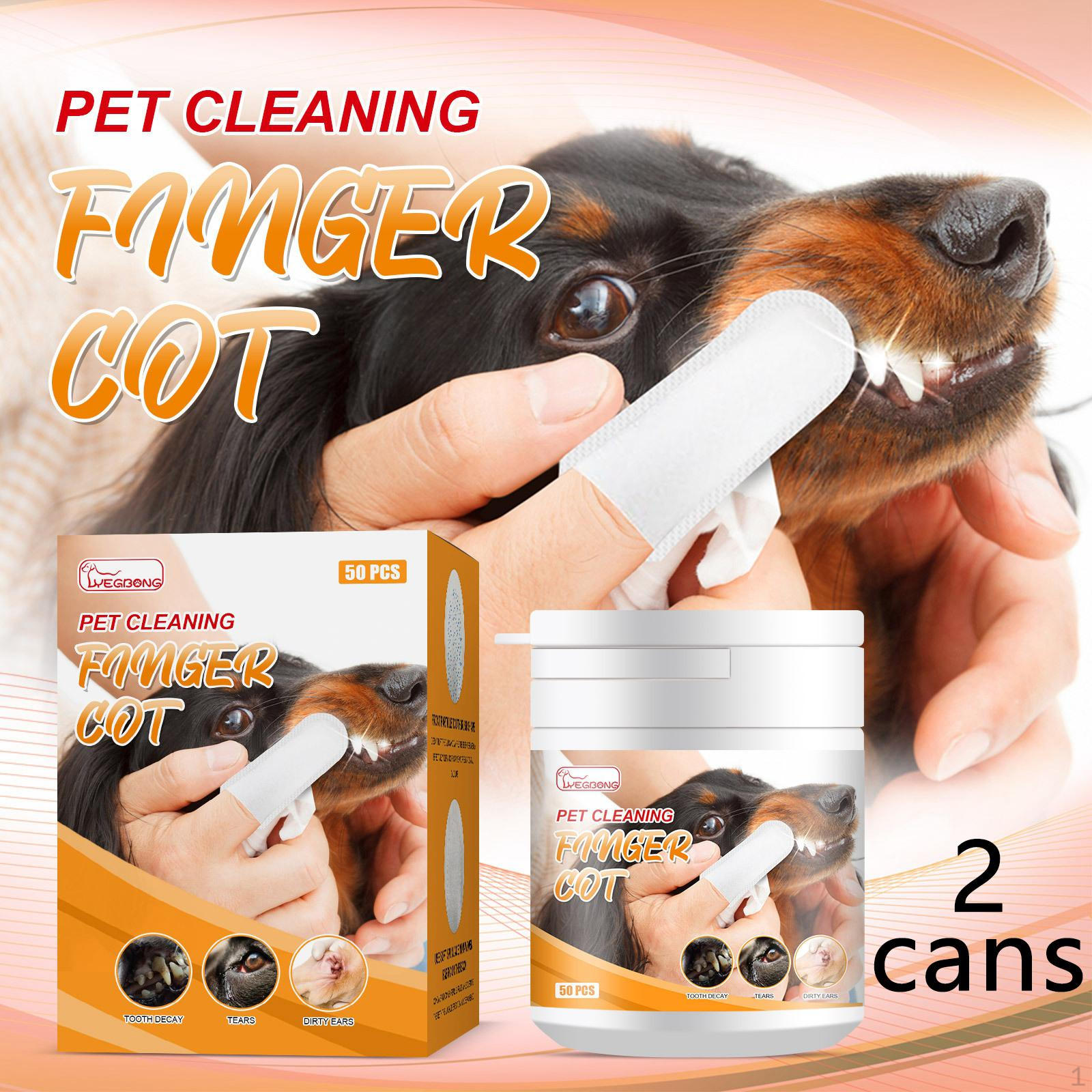 

100 Pieces Pet Care Finger for Oral Health, Cleaning, , Reduces Plaque