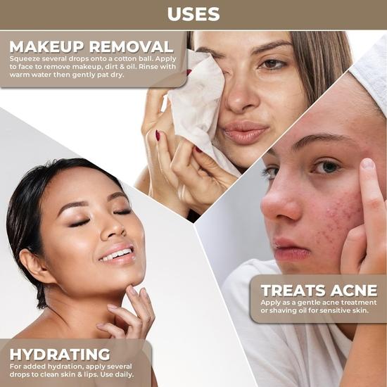 100% Plant Based Pure, Cold Pressed Jojoba Oil for Hair Growth, Gua Sha, Skin Care & Makeup Remover | Natural Moisturizing Body Oil for Dry