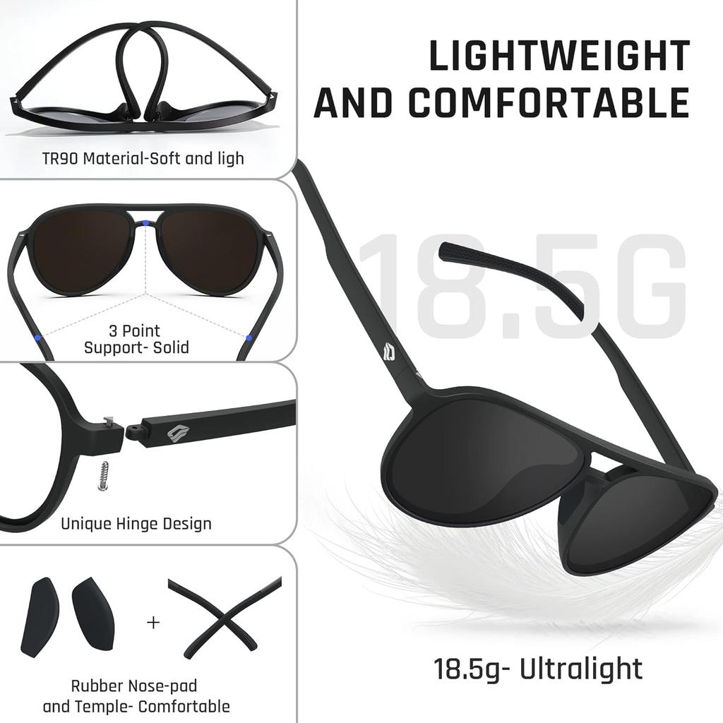 Aviator Sunglasses Polarized Sunglasses for Men Women Sports Glasses Fishing Boating Beach Golf Driving TR75