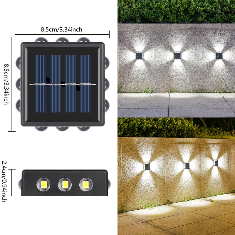 Solar Double Head Waterproof Wall Light for Courtyard and Balcony