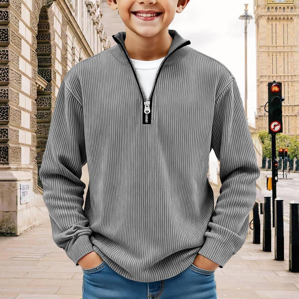 Kids Sweatshirt Boys Long Sleeve Shirts  Soild Casual Pullover Shirt Outdoor Fall Clothes For Teen Boy