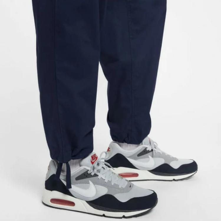 Nike Solid Color Loose Fit Drawstring Casual Pants Men bottoms Navy-Blue FN3097-410