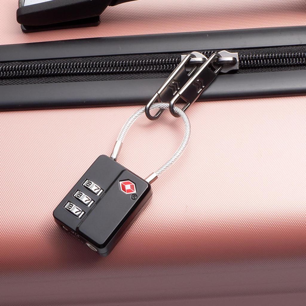 Customs Lock Luggage Lock Suitcase Lock Password Lock Travel Lock Practical Combination Padlock with Steel Cable