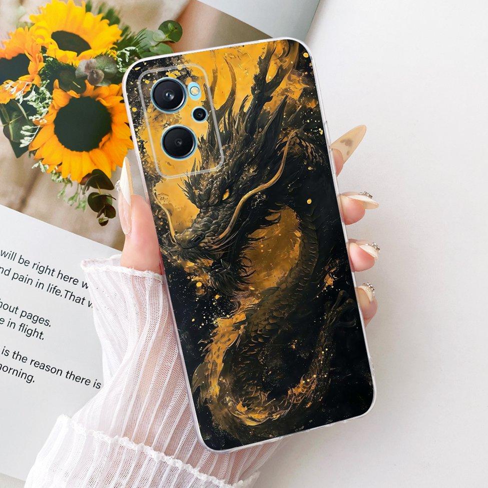For Realme 9i 4G Case RMX3491 Transparent Cute Cat Fashion Butterfly Funny Painted Casing For Real me 9i 4G Cover
