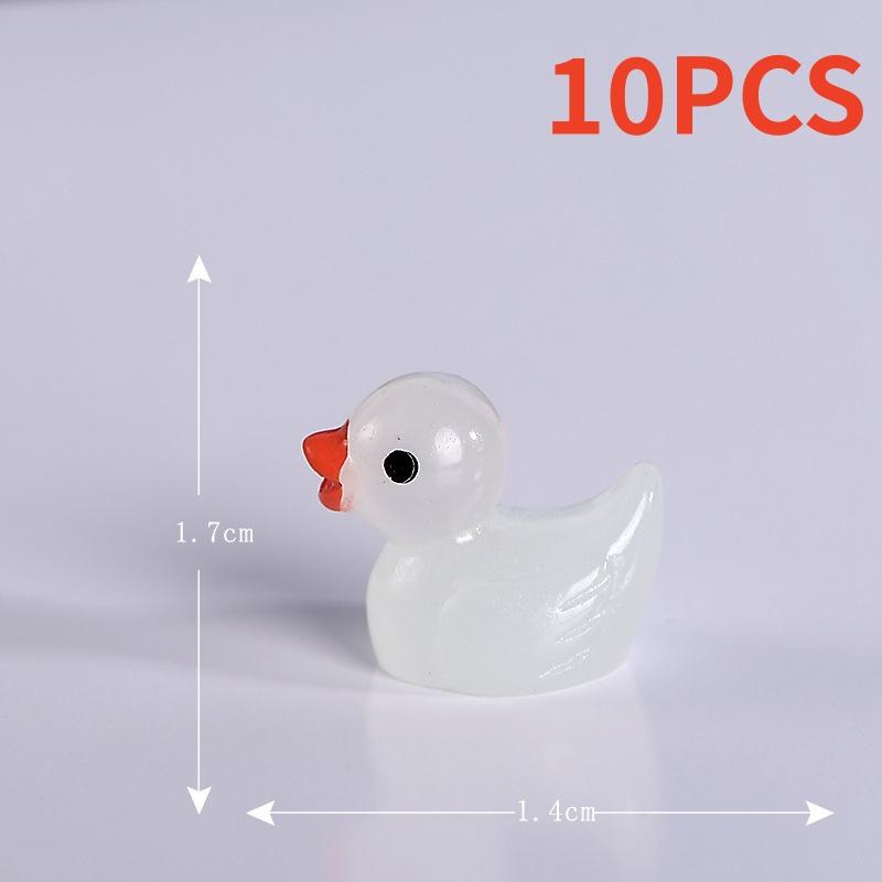 

10 шт. Мини Желтые Утки Светящаяся Утка Украшение Миниатюрные Фигурки Крошечная Утка Микро Фея Сад Ландшафт Фея Сад Домашний Декор