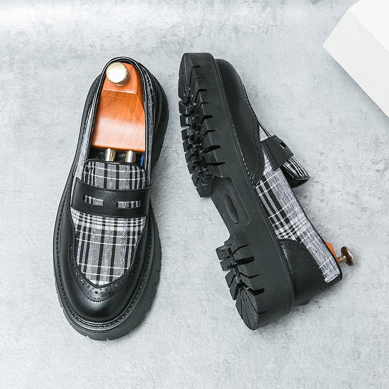 Gentleman stil britanic mocasini de afaceri din piele pentru bărbați pantofi de rochie casual birou mocasini de lux cu fund gros pantofi slipon mărci