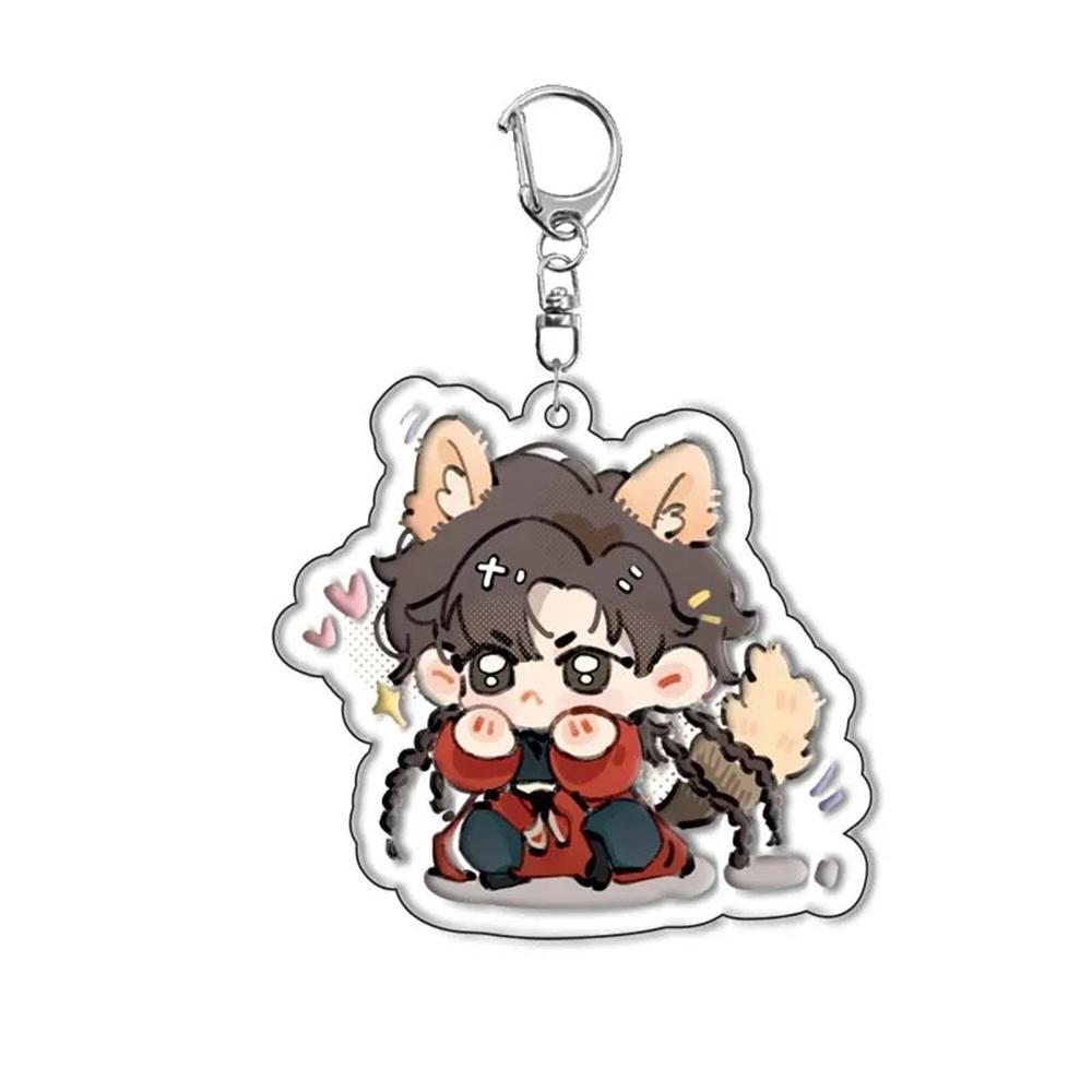 6CM Key Ring Figure Game Ashes Of The Kingdom Anime Acrylic KeyChain With Lu Su Liu Bian Sun Ce Desktop Display Decoration Gift