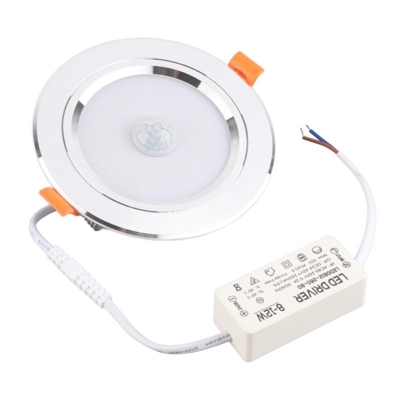 9w Round 18LED Infrared Sensor Downlight Human Body Induction Ceiling Light (Warm White Light)