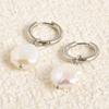 Real Natural Irregular Pearl Earring Stainless Steel Jewelry For Women Men Accessories Round Hoops Piercing Baroque Boucles Gift