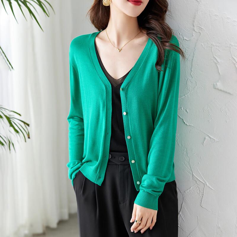 Srcr Women's Silk Blend V-Neck Knit Cardigan