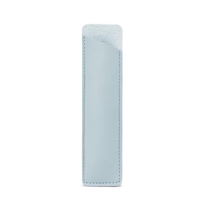 Solid Color Leather Pencil Case – Student Stationery Bag with Fountain Pen Cover