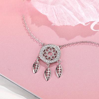 S925 Sterling Silver Dreamcatcher Necklace for Women Sterling Silver Clavicle Chain Fashion Personalized Retro Jewelry