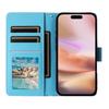 Applicable to iPhone16E mobile phone leather case 17Pro bronzing splicing marble card wallet holder portable rope