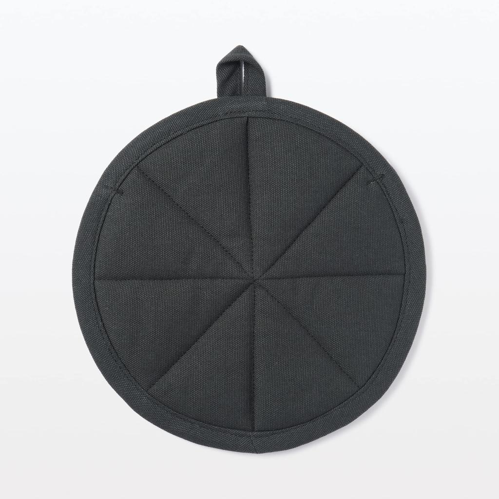 MUJI Pot holder that can also be used as a pot dark plain weave item number 12835837 (Muji Ryohin) holder, gray, cotton,