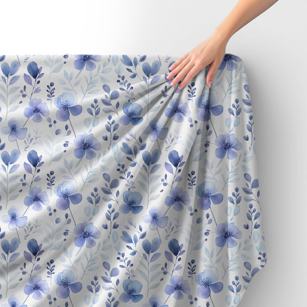 Royal Samt Stoff Polyester Zum Nähen - Motiv Blumen - Rdx2688