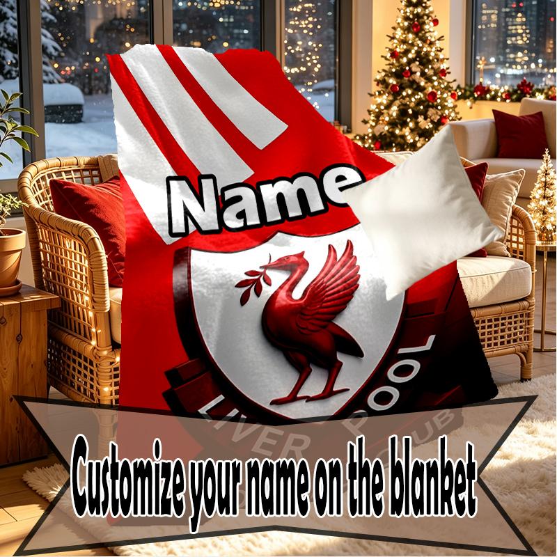 Custom Name Personalized Football team F.C Print Blankets, Home Decor, Bedroom, Sofa, Camping, Couch, Gifts for Birthday Christmas