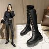 Xiaoxiangfeng but knee boots women's 2025 autumn and winter new thin Internet celebrity badge knight boots medium and high elastic boots