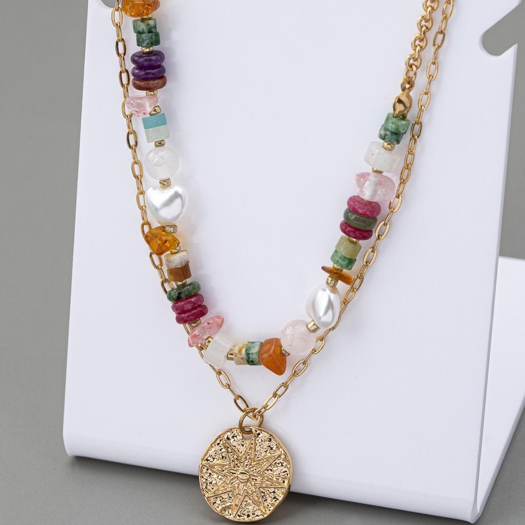 Fashionable, Personalized, Simple, Versatile, Bead Double Layered Chain Necklace, Versatile, High-end, Collarbone Chain