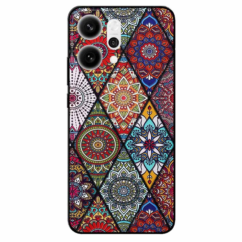 3D Cartoon Emboss Case For Oppo Reno14 5G Relief Embossed Retro Silicone Back Cover For Reno 14 CPH2737 Funda Anime Coque Reno14