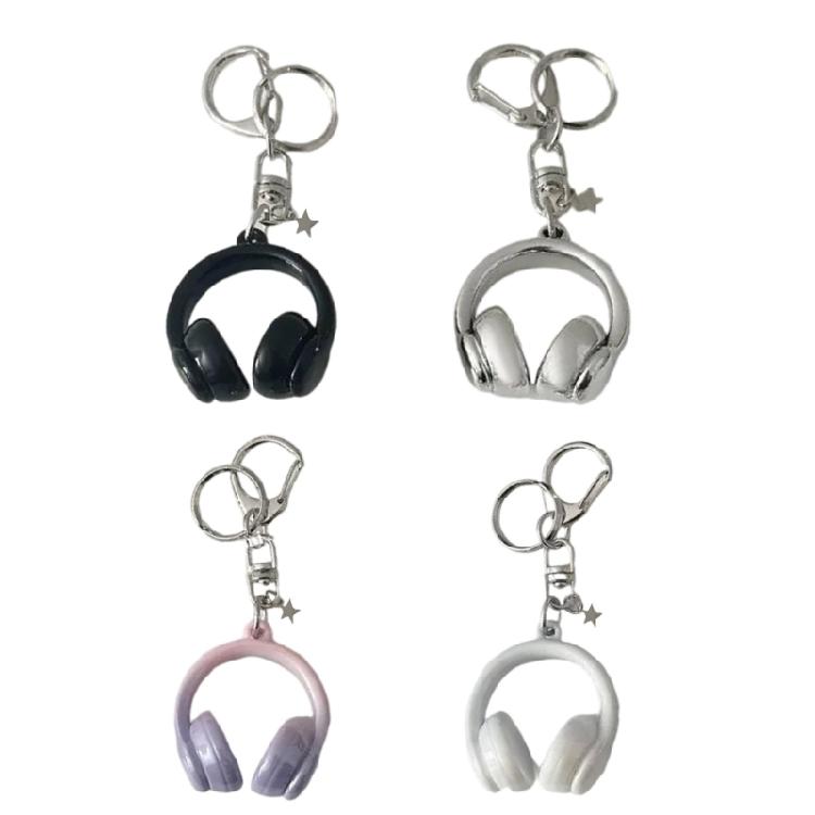 Headphone Carabiner Keychain Vibranting Color Transition Decoration for Keys Bags or Zippered Compact Travel Companions