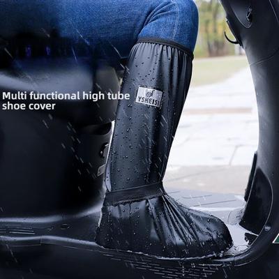 Thicken High Tube Outdoor Camping Waterproof Shoes Reusable Motorcycle Cycling Bike Rain Boot Shoes Covers Rainproof Shoes Cover