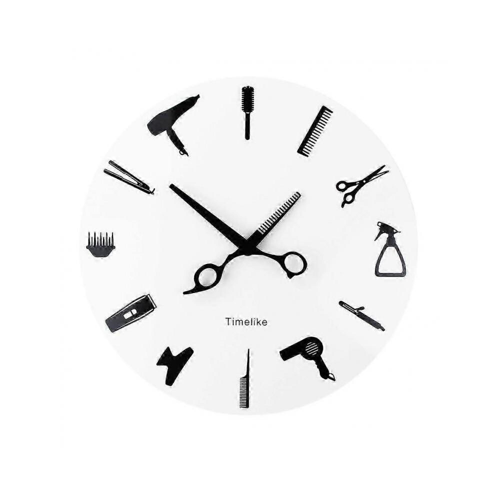 Timelike Barber Stylist Tools Wall Clock Modern 3D Quartz Non Ticking Beauty Hair Salon Clocks Watch for Home Decor Gift DS