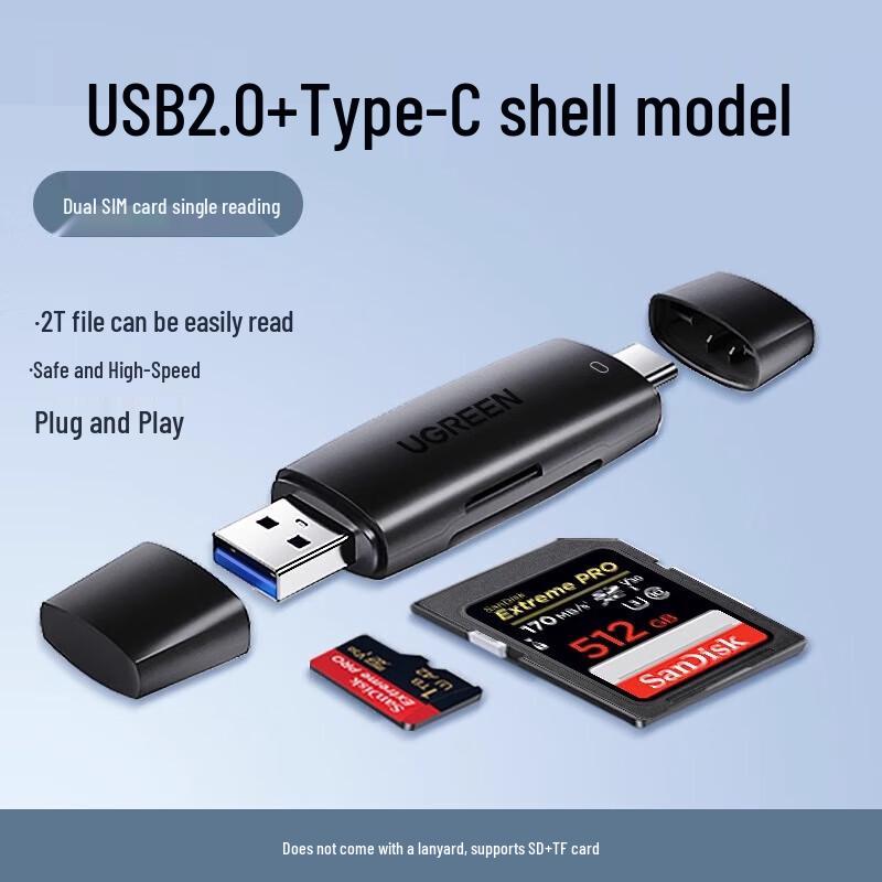 

Ugreen CM304 SD/TF 2-in-1 Card Reader