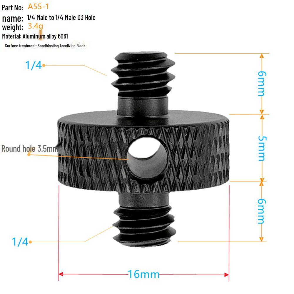 1/4 to 3/8 M4 M5 M6 M8 Screw Adapter for Tripod, Pan/Tilt Camera, Hot Shoe Mount & Light Stand