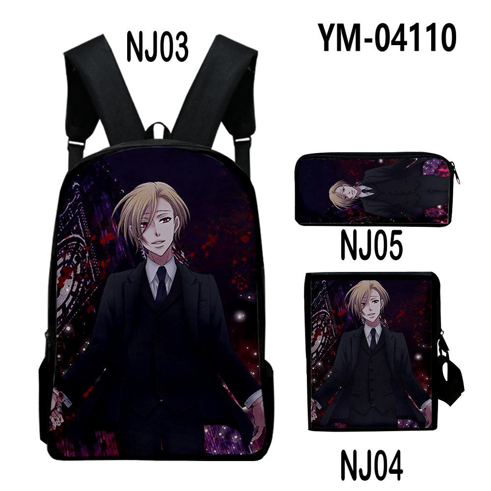 Classic Novelty Moriarty the Patriot 3D Print 3pcs/Set School Bags Laptop Daypack Backpack Inclined Shoulder Bag Pencil Case