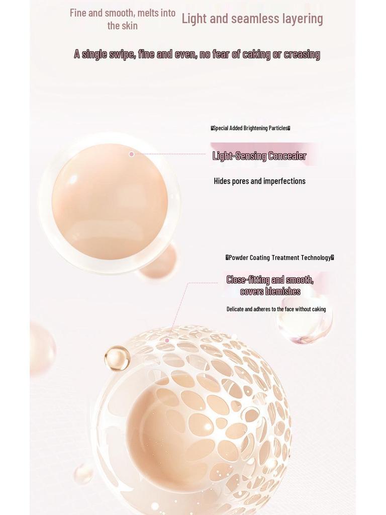 NOVO Milky Glow Long-lasting Cushion Foundation: Hydrating, Lightweight, Waterproof, Sweat-proof, Oil Control Concealer BB Cream