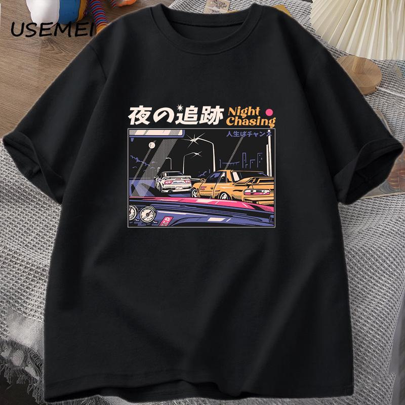 Men's T-Shirts Cotton Short Sleeve 3d Racing Tshirt Man Casual Graphic T Shirts Loose Streetwear Tops Oversized Tee Male Clothing