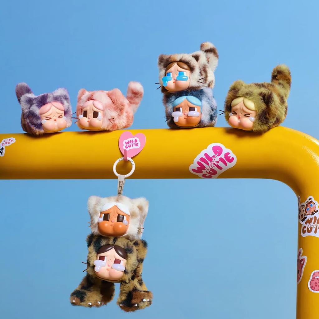 [Produkt oryginalny, nieotwierany] POPMART CRYBABY Seria Wild but Cutie - Winylowa pluszowa zawieszka Blind Box [1 sztuka] Popmart Gachapon Figurka Blind Box Plastik
