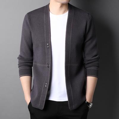 Herbst Strickjacke Herren Pullover Locker Koreanische Version des Trends Lässiger Pullover Herren Frühling und Herbst Dünner Mantel