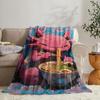 Ramen Axolotls Art Design Throw Soft Flannel Throw Summer Blanket Lightweight Cozy Nap Blanket for Sofa Bed Travel