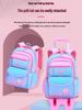 Bunter Gradienten-Trolley-Rucksack für Mädchen, 3.-6. Klasse, Tragbar oder Ziehbar umwandelbar, Großes Fassungsvermögen mit Doppelgurten
