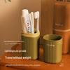 Portable Striped Toothbrush and Mouthwash Cup - Travel Storage Box