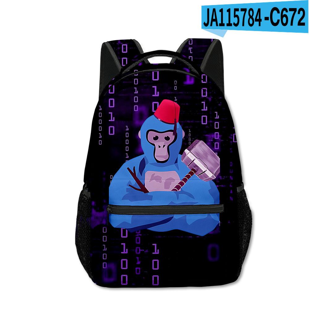 Trendy Novelty Kpop Youthful School Bags Unisex Gorilla Tag Travel Bags 3D Print Oxford Waterproof Notebook Shoulder Backpacks