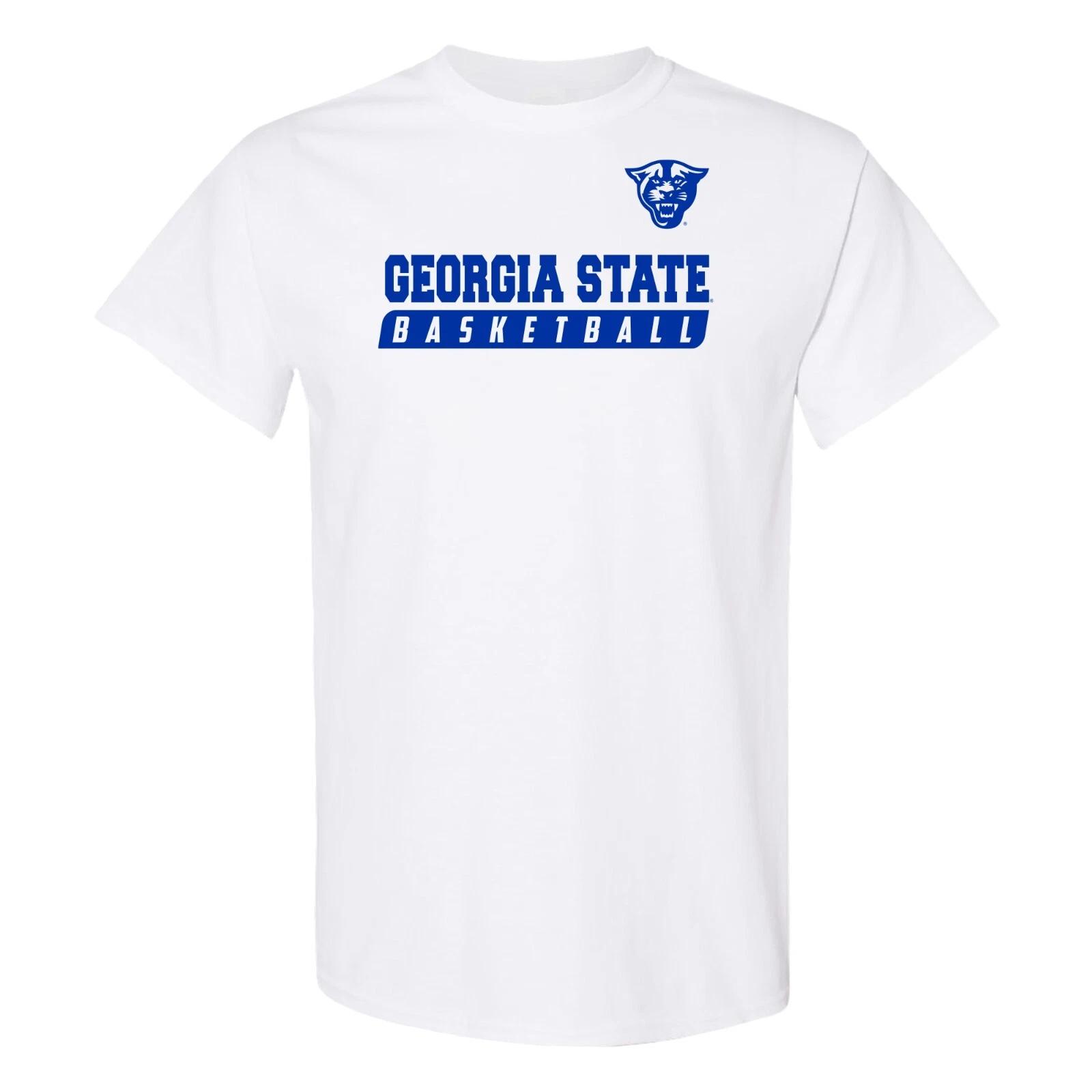 Georgia State Panthers Basketball Slant Unisex Licensed T-Shirt - White 2XL