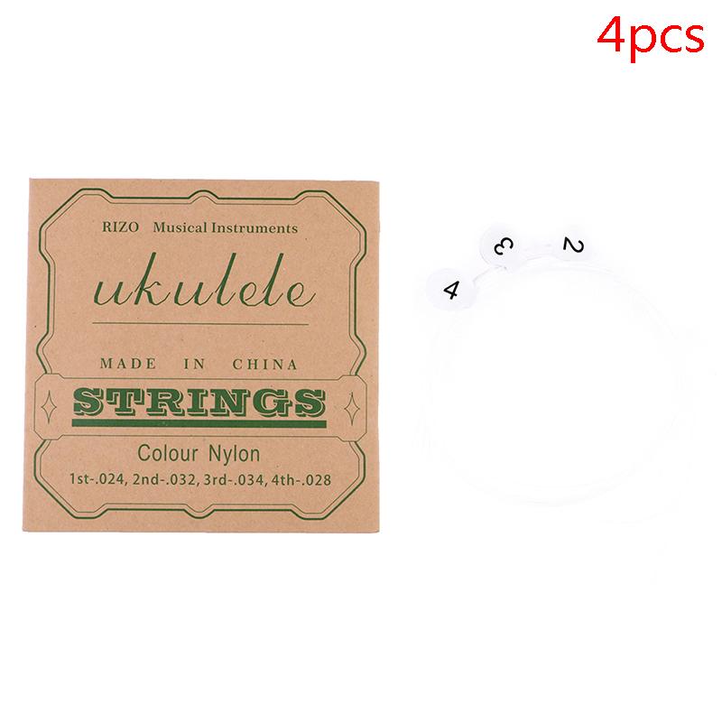 4-teiliges Ukulele-Gitarrensaiten-Set, bunte Nylonsaiten für 21/23/26 Zoll Ukulele