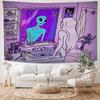 Washable MultiUse Home Accent Halloween Alien Design Tapestry for Living Room Dorm Seasonal Decor