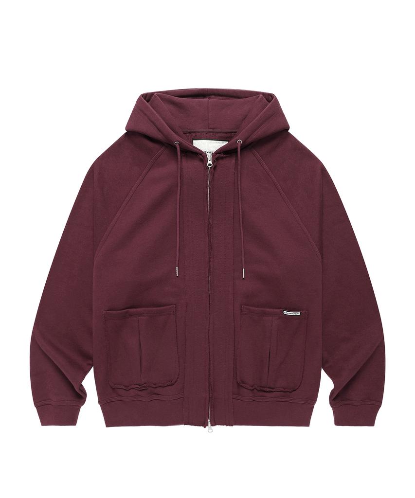 Thevinylhouse Stitch Hoodie Zip-Up Burgundy