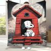 Cute Snoopy Dog Cartoon Flannel Blanket,Ultra Soft Warm Plush Throw for Home Bedroom Bed Sofa Cover Camping Picnic gift