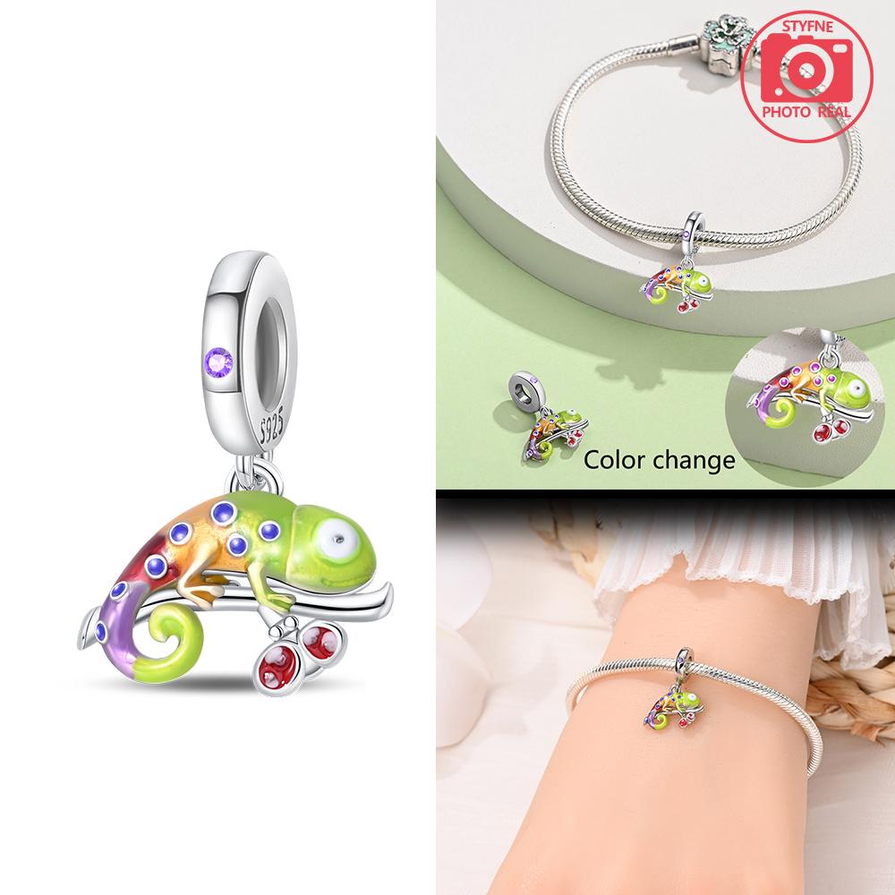 Authentic Copper Colors Charms Cute And Fun Chameleon Pendant For Dangle Pendant Bead Jewelry Beads New Gifts For Women