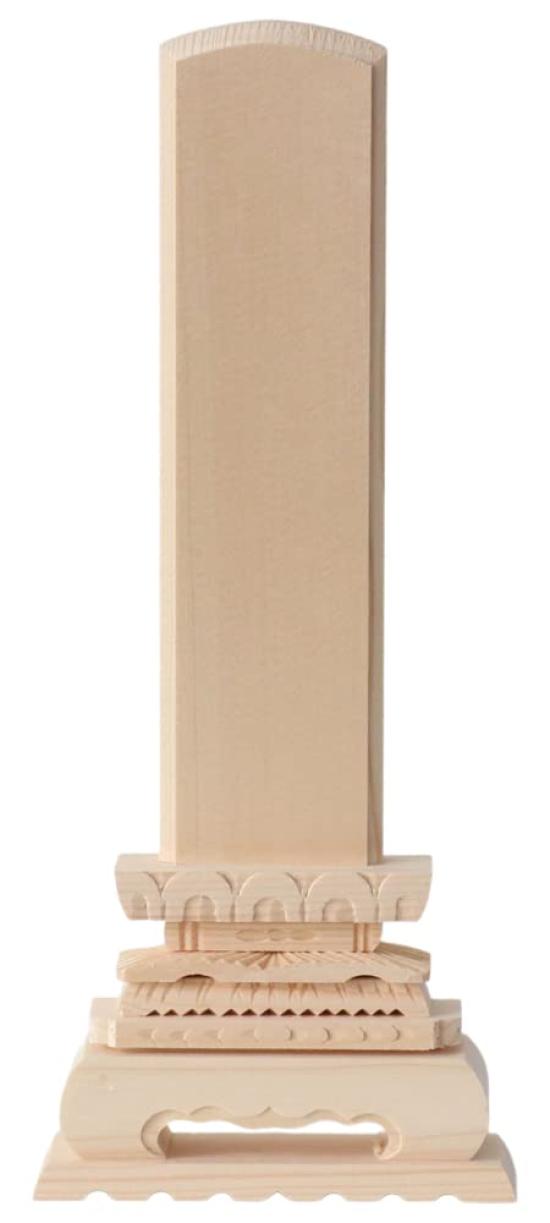 

White wood memorial tablet, medium size, 8 sun, total height 33.5 cm, 8.0 sun, wooden, for 49th day memorial service